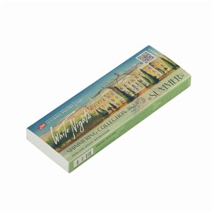 Nevskaya Palitra White Nights צבעי מים בדרגת אמן 8 קוביות מלאות של פיגמנטים איכותיים במיוחד בקופסת קרטון בגווני קיץ נוצצים Nevskaya Palitra White Nights צבעי מים בדרגת אמן 8 קוביות מלאות של פיגמנטים איכותיים במיוחד בקופסת קרטון בגווני קיץ נוצצים