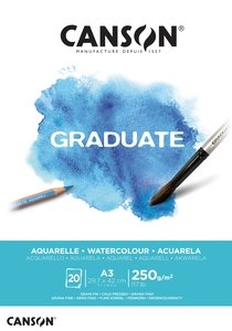 בלוק A3 צבעי מים - אקוורל - CANSON - GRADUATE בלוק A3 צבעי מים - אקוורל - CANSON - GRADUATE