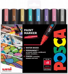 POSCA 5M טושים אקריליים פוסקה 8 צבעים פסטליים POSCA 5M טושים אקריליים פוסקה 8 צבעים פסטליים