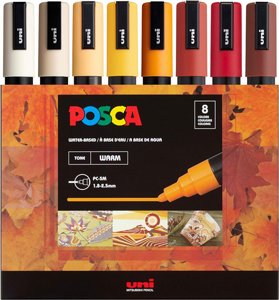 POSCA 5M טושים אקריליים פוסקה 8 צבעים כהים POSCA 5M טושים אקריליים פוסקה 8 צבעים כהים
