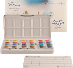 Nevskaya Palitra White Nights צבעי מים בדרגת אמן 36 קוביות מלאות של פיגמנטים איכותיים במיוחד בקופסת פלסטיק ניידת ועמידה Nevskaya Palitra White Nights צבעי מים בדרגת אמן 36 קוביות מלאות של פיגמנטים איכותיים במיוחד בקופסת פלסטיק ניידת ועמידה