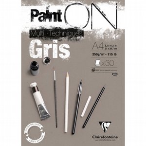 Paint'ON בלוק רישום אפור A4 Paint'ON בלוק רישום אפור A4