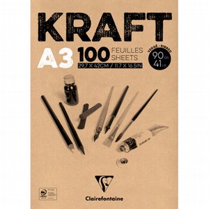 Glued pad brown Kraft 90g 100sh A3- בלוק קראפט Glued pad brown Kraft 90g 100sh A3- בלוק קראפט