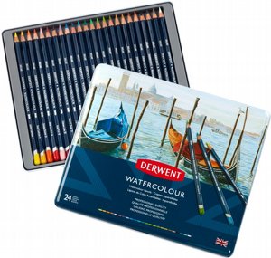 Derwent Watercolour עפרונות צבעוניים מסיסים במים 24 צבעים Derwent Watercolour עפרונות צבעוניים מסיסים במים 24 צבעים