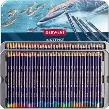 Derwent Inktense עפרונות צבעוניים דיו במזוודת עץ 72 צבעים Derwent Inktense עפרונות צבעוניים דיו במזוודת עץ 72 צבעים