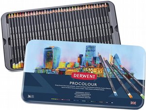 Derwent Procolour סט 36 עפרונות צבעוניים Derwent Procolour סט 36 עפרונות צבעוניים