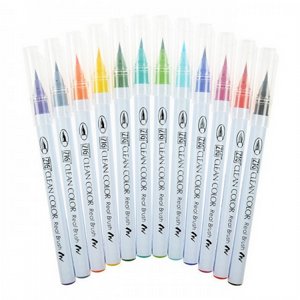 zig clean color real brush טוש מכחול זיג על בסיס מים zig clean color real brush טוש מכחול זיג על בסיס מים