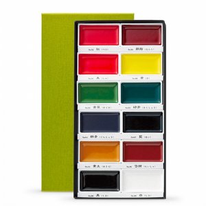 סט צבעי מים 12 קוביות kuretake gansai tambi 12 colors set סט צבעי מים 12 קוביות kuretake gansai tambi 12 colors set