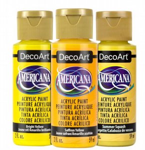 DecoArt Americana צבעי אקריליק אמריקנה 59 מ"ל- כתומים- צהובים DecoArt Americana צבעי אקריליק אמריקנה 59 מ"ל- כתומים- צהובים
