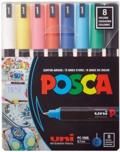 סט 8 טושי פוסקה PC-1MR סט 8 טושי פוסקה PC-1MR