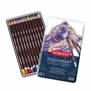 Derwent Coloursoft סט 12 עפרונות רכים צבעוניים Derwent Coloursoft סט 12 עפרונות רכים צבעוניים