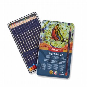 Derwent INKTENSE סט 12 עפרונות רכים צבעוניים Derwent INKTENSE סט 12 עפרונות רכים צבעוניים