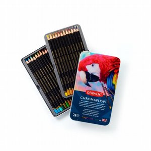 Derwent CHROMAFLOW סט 24 עפרונות צבעוניים Derwent CHROMAFLOW סט 24 עפרונות צבעוניים