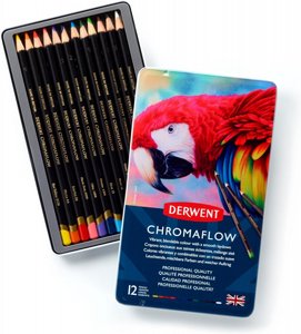 Derwent Chromaflow עפרונות צבעוניים 24 צבעים Derwent Chromaflow עפרונות צבעוניים 24 צבעים