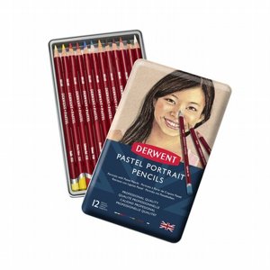 Derwent PORTRAIT PASTEL PENCILS סט 12 עפרונות פסטל רכים Derwent PORTRAIT PASTEL PENCILS סט 12 עפרונות פסטל רכים