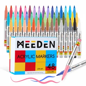 MEEDEN סט 24 טושי מכחול אקריליים MEEDEN סט 24 טושי מכחול אקריליים