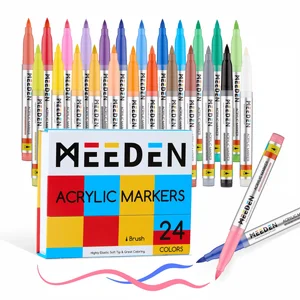 MEEDEN סט 24 טושי מכחול אקריליים MEEDEN סט 24 טושי מכחול אקריליים
