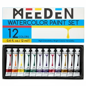 MEEDEN שפורפרות צבעי מים 24 צבעים 12 מ'ל MEEDEN שפורפרות צבעי מים 24 צבעים 12 מ'ל