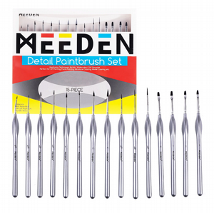 MEEDEN מכחולי מיקס מדיה בנרתיק עור שחור 5 מכחולים MEEDEN מכחולי מיקס מדיה בנרתיק עור שחור 5 מכחולים